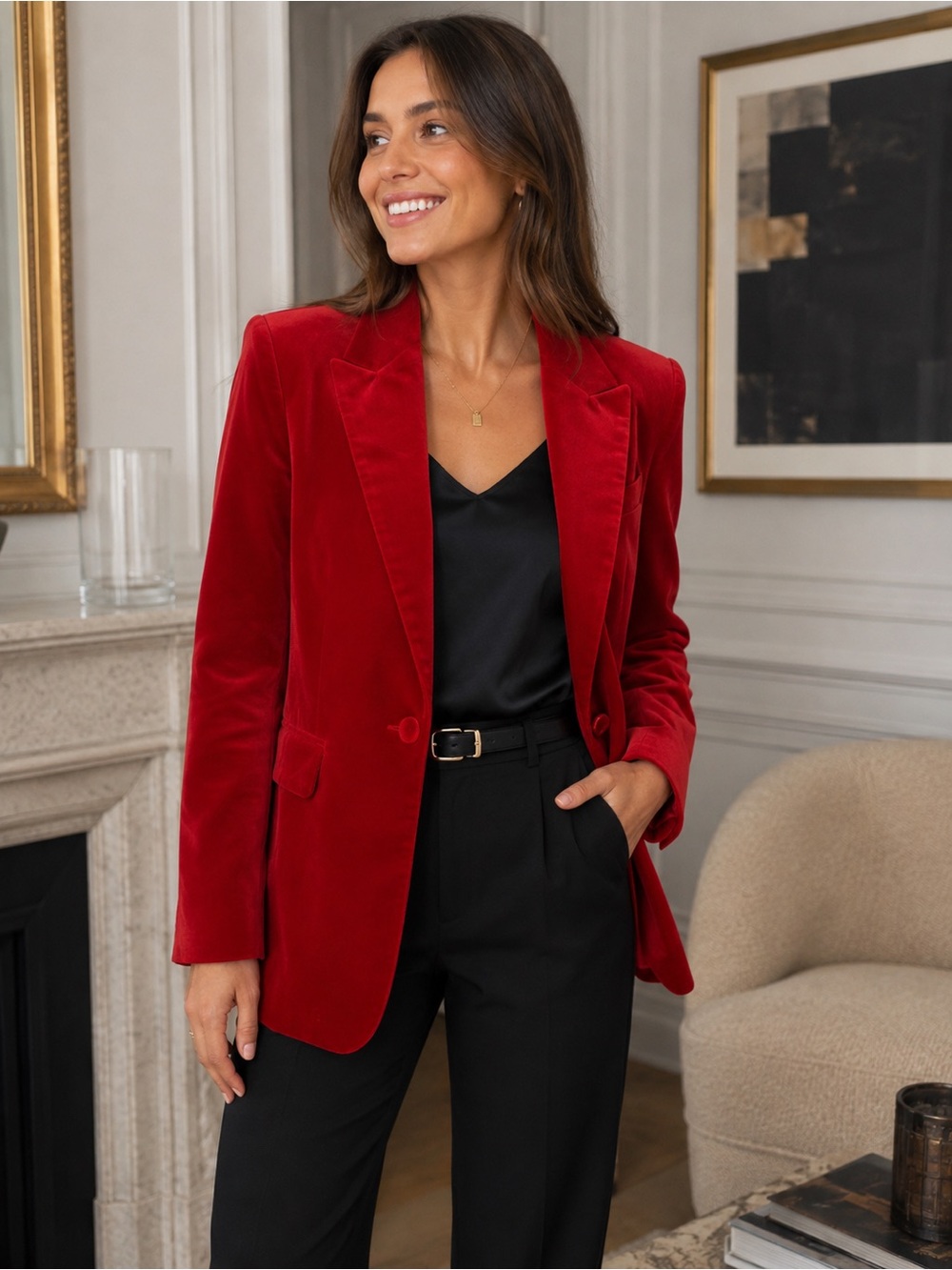 NWT Zara Red Velvet Blazer Size Small $169